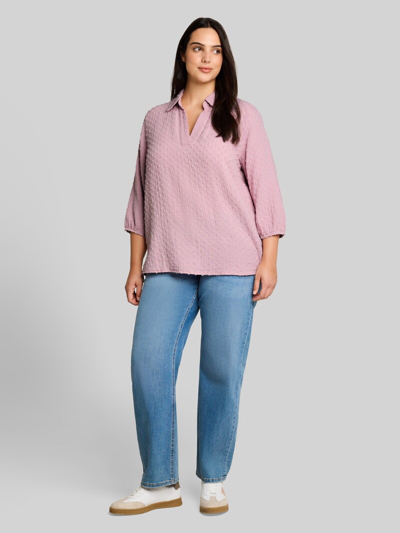 Tom Tailor Plus Size - Bluse aus Baumwolle - Light Elderberry