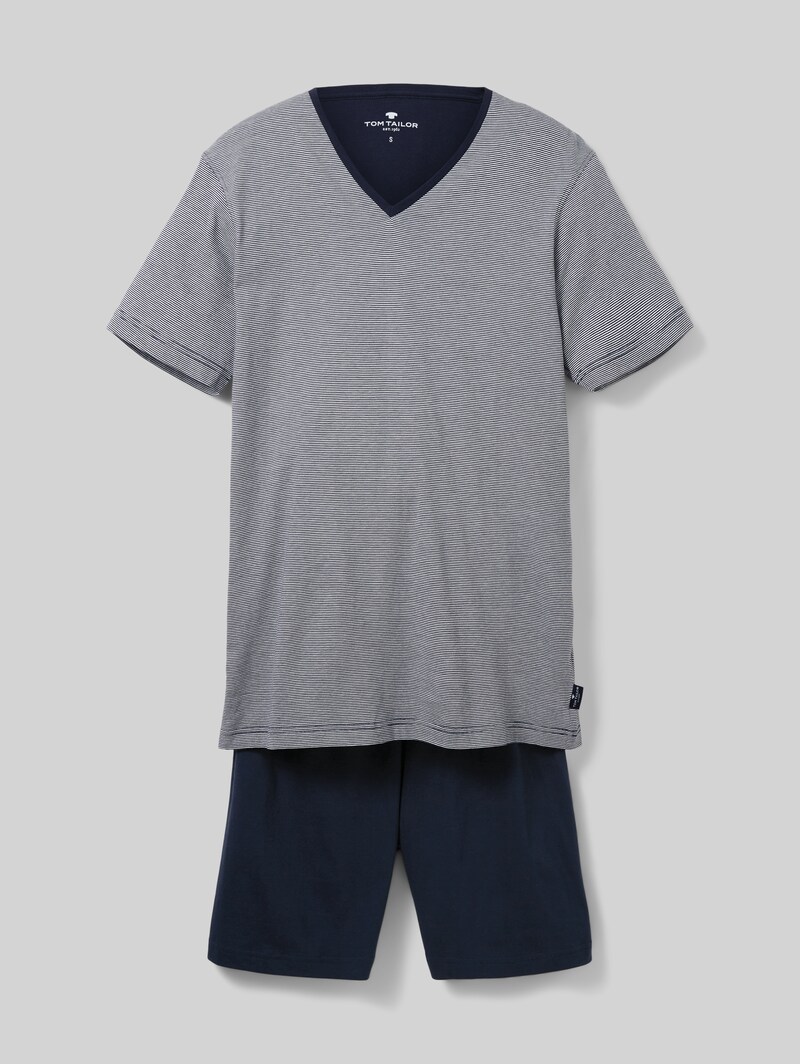 Tom Tailor Pyjama-Set aus Baumwolle - Blue-dark-horizontal Stripe