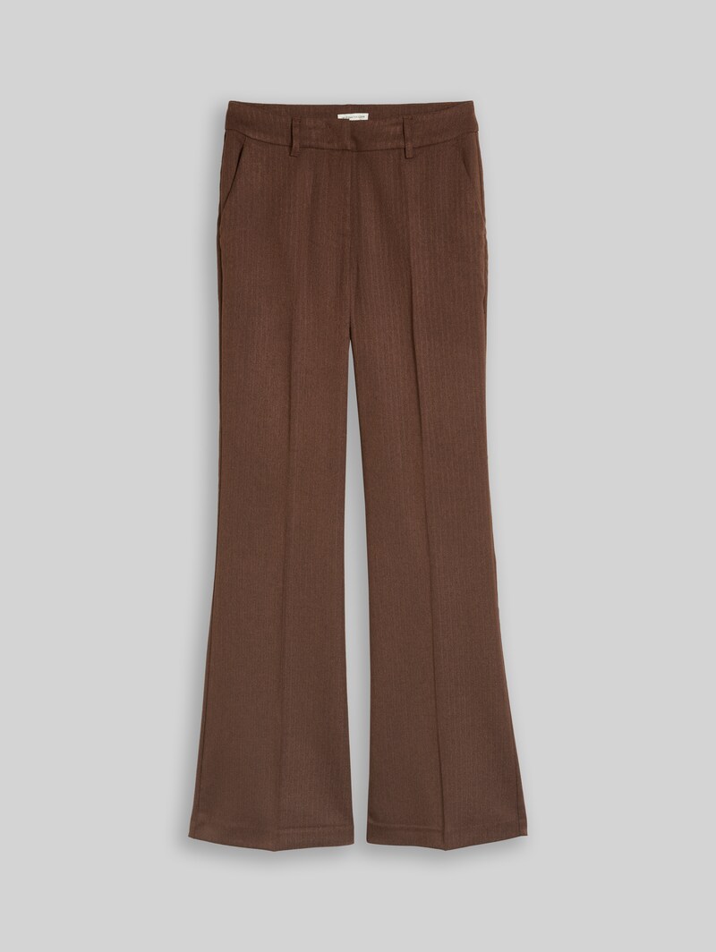 Tom Tailor Flared Hose in Melange-Optik - Camel Black Melange