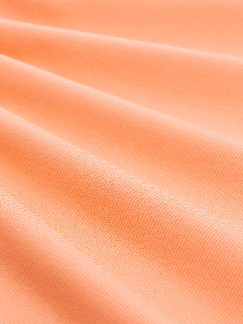 Tom Tailor Slim Fit T-Shirt mit Rippstruktur - Bright Coral
