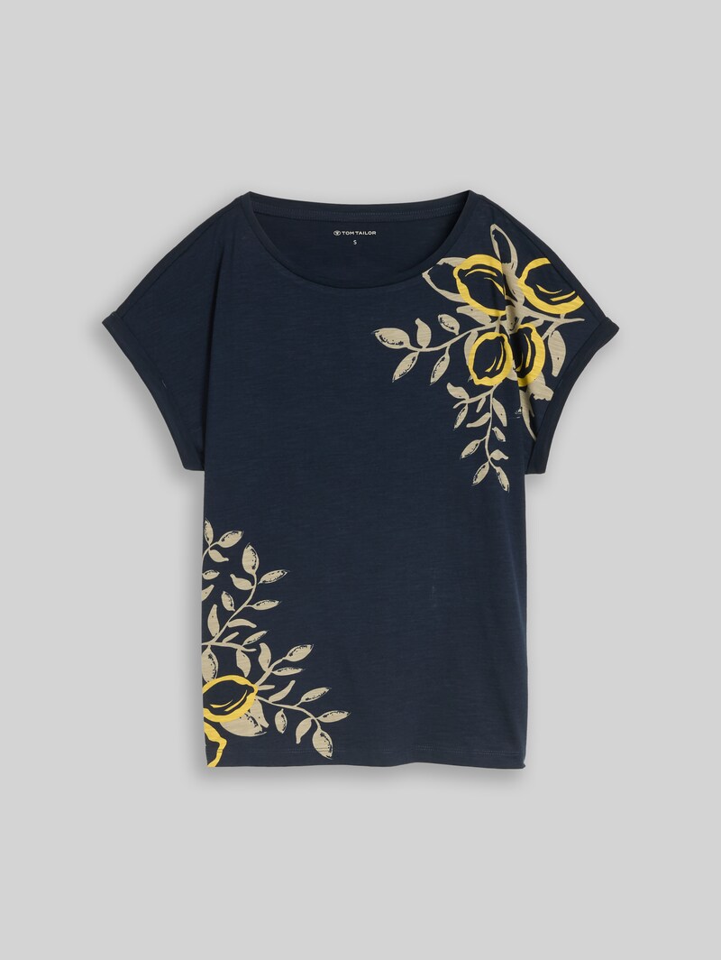 Tom Tailor T-Shirt mit Print - Sky Captain Blue