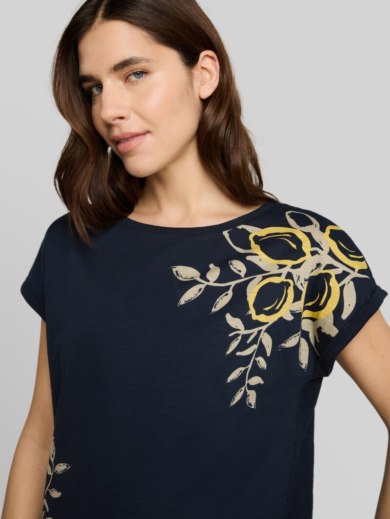 Tom Tailor T-Shirt mit Print - Sky Captain Blue