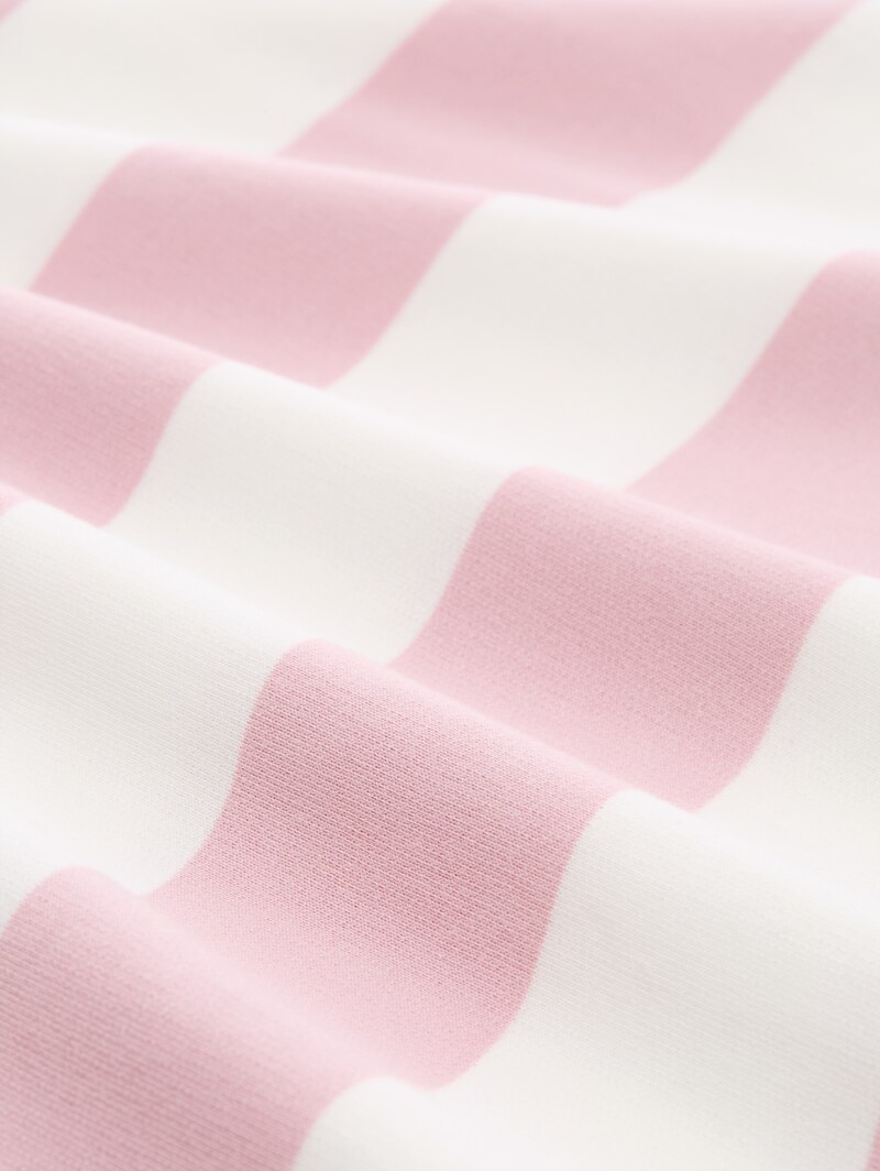 Tom Tailor Loose Fit Sweatshirt - Soft Rose White Stripe
