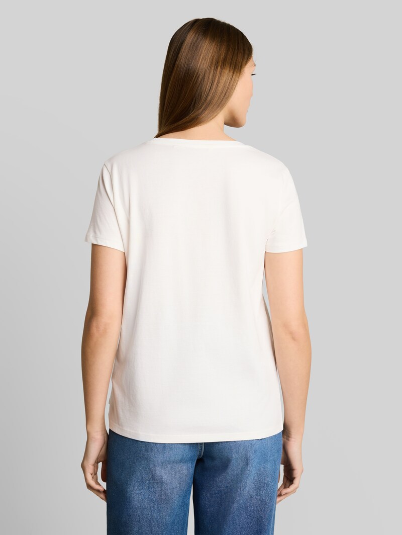 Tom Tailor T-Shirt mit Stickerei - Off White