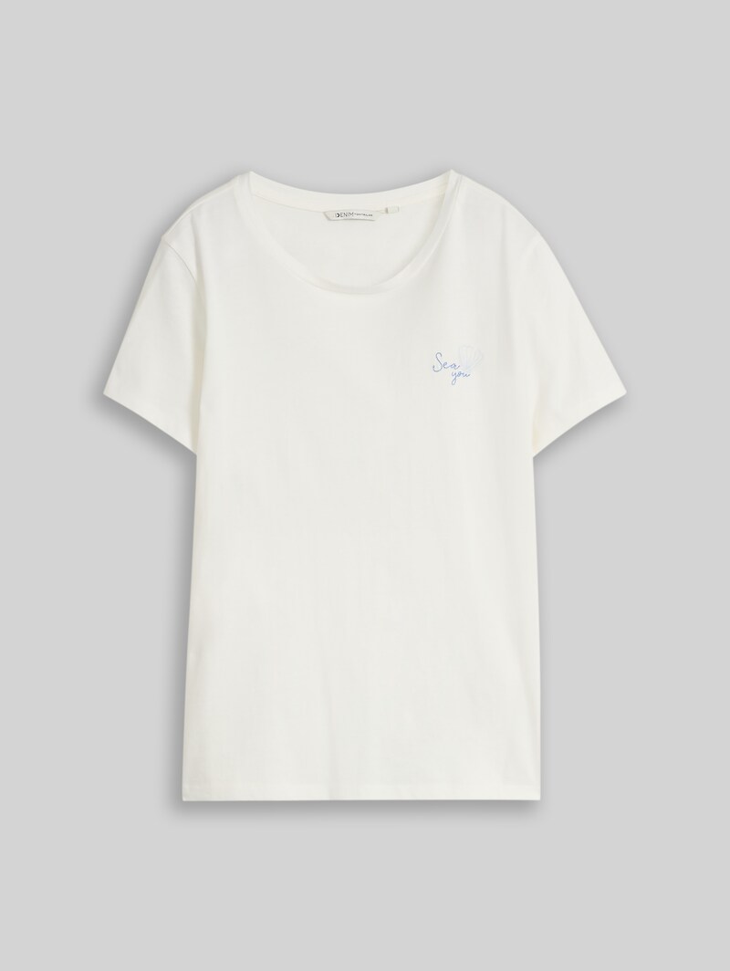 Tom Tailor T-Shirt mit Stickerei - Off White