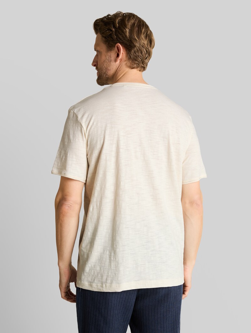 Tom Tailor T-Shirt mit V-Ausschnitt - Gardenia White