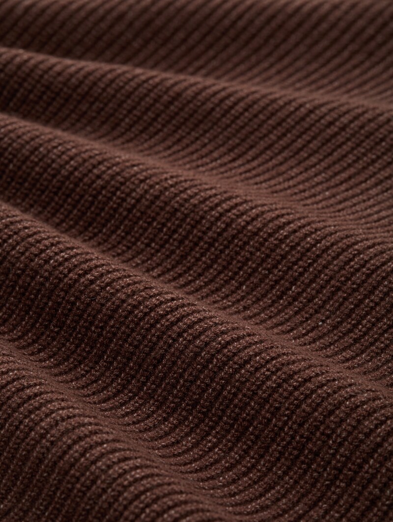 Tom Tailor Oversize Rollkragenpullover - Dark Pecan Brown Melange