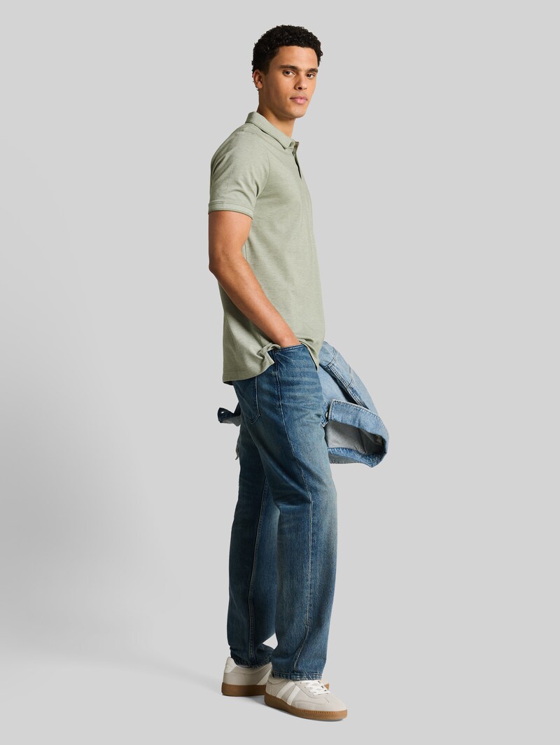 Tom Tailor Piqué Poloshirt aus Baumwolle - Mint Sea Spray Two Tone Pique