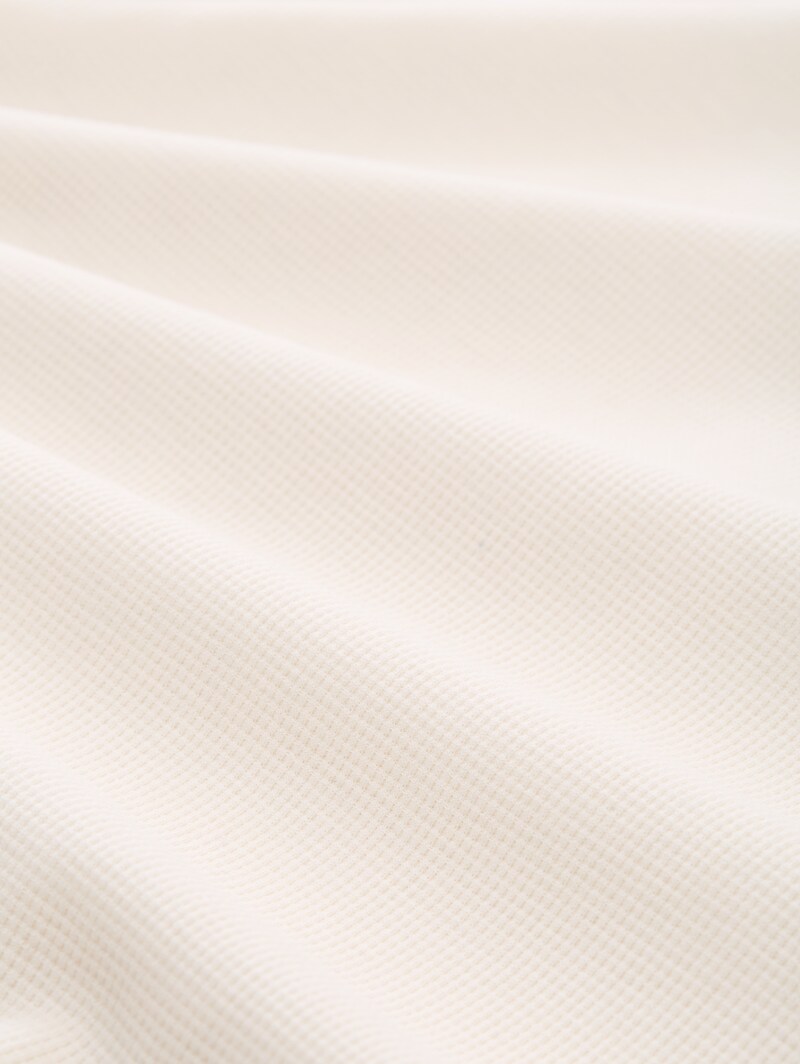 Tom Tailor Langarmshirt mit Waffelstruktur - Gardenia White
