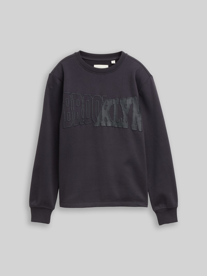 Tom Tailor Sweatshirt mit Schriftzug - Coal Grey