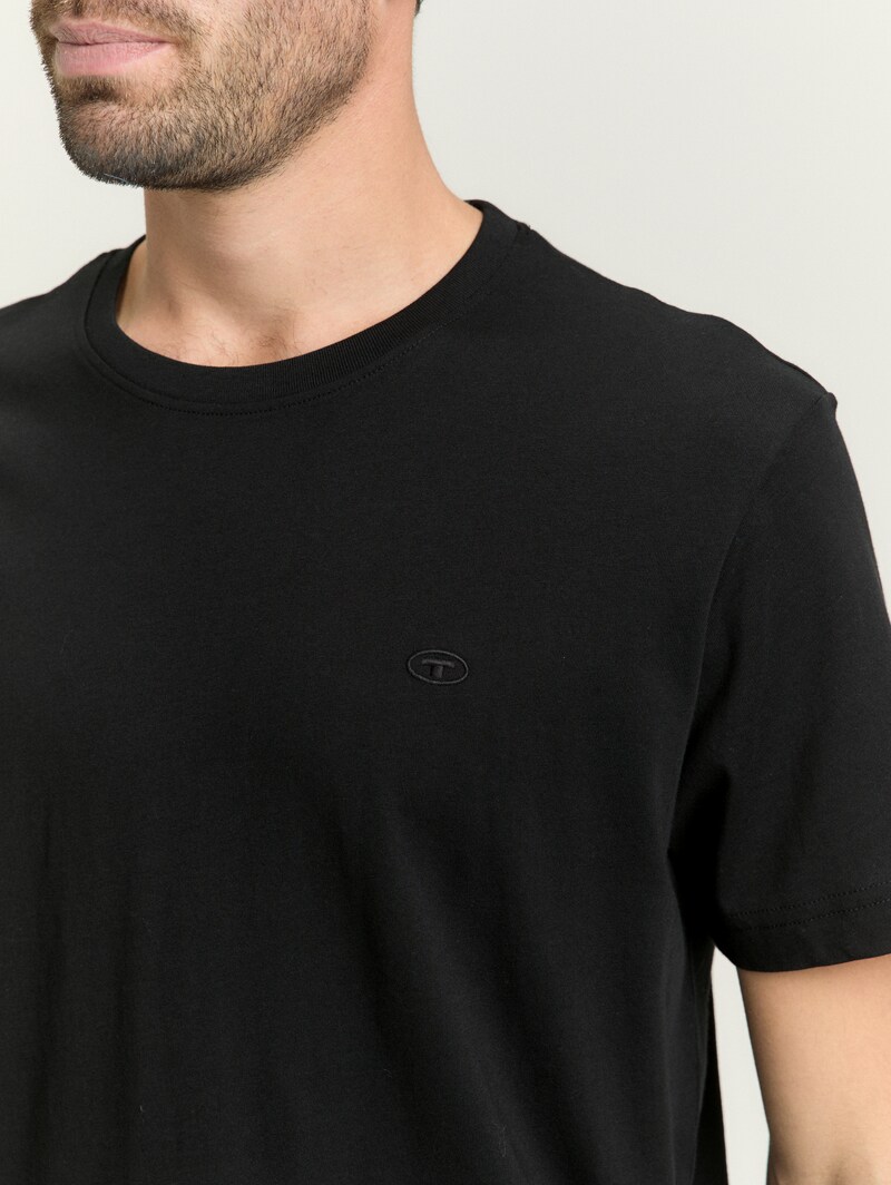 Tom Tailor T-Shirt mit Logo-Stickerei - Black