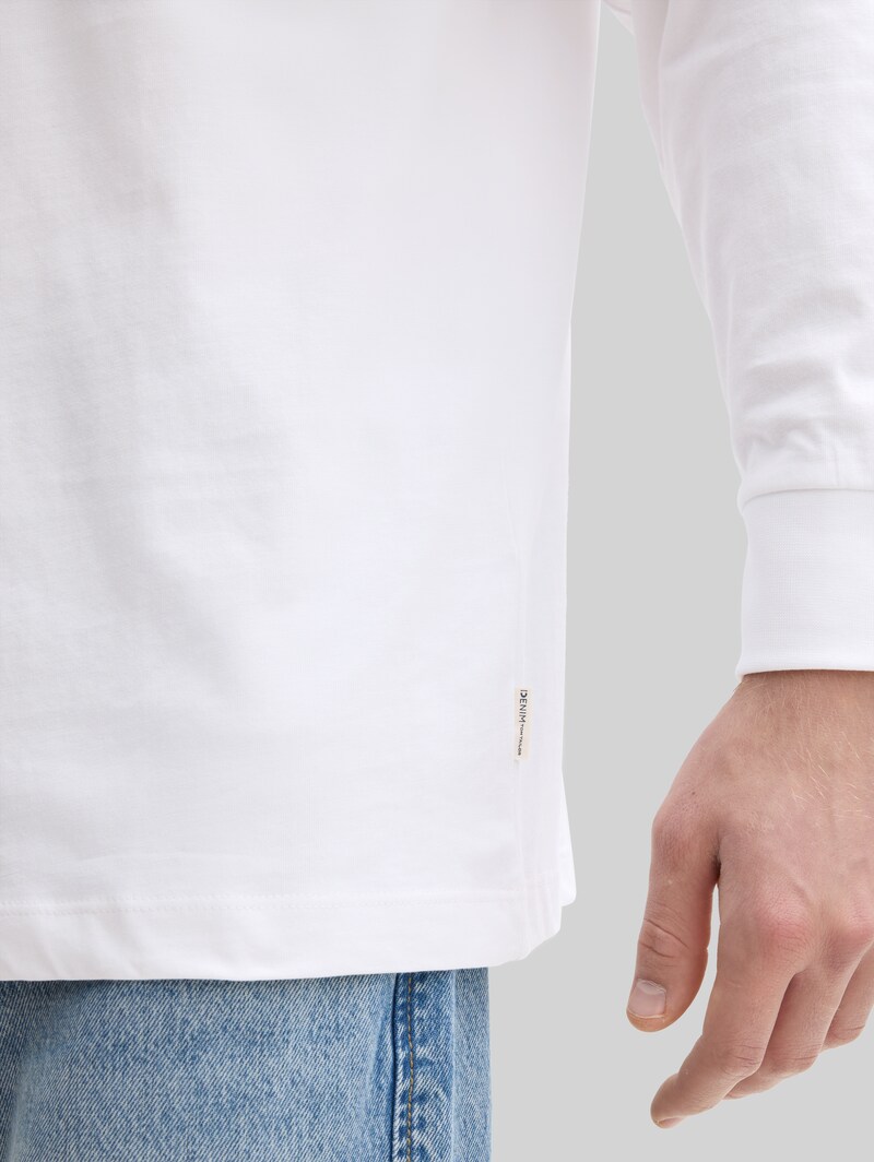 Tom Tailor Relaxed Fit Langarmshirt mit Brusttasche - White