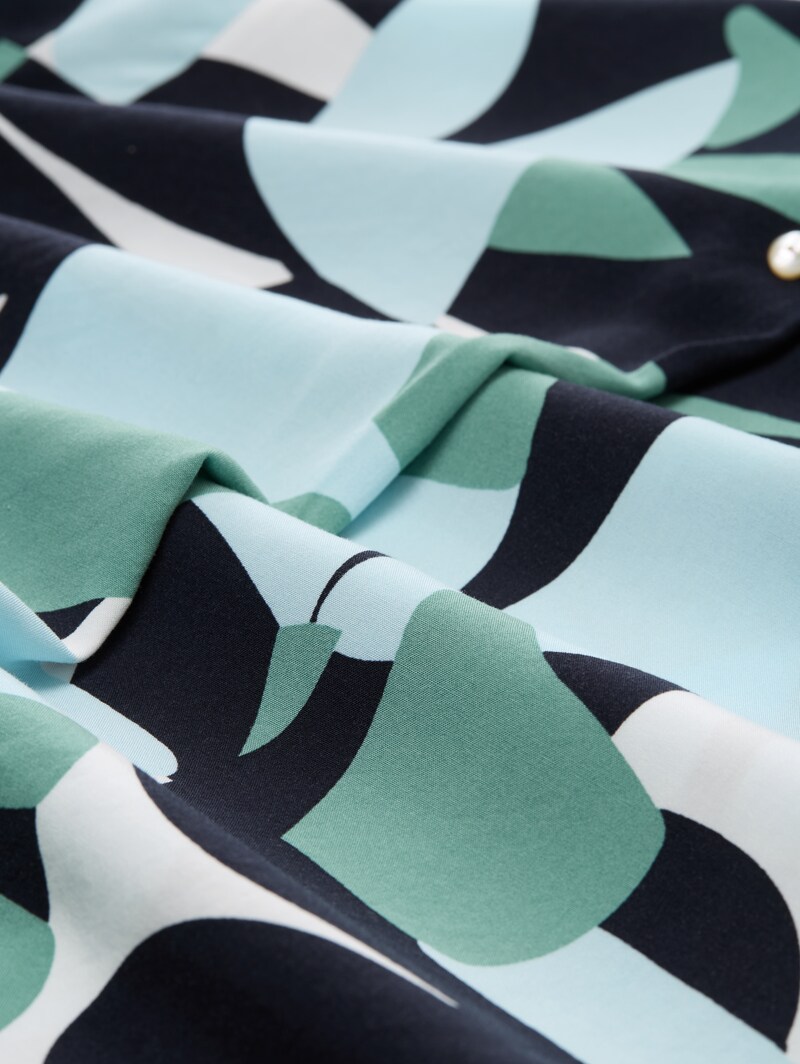 Tom Tailor Bluse mit Muster - Green Dots And Shapes Design