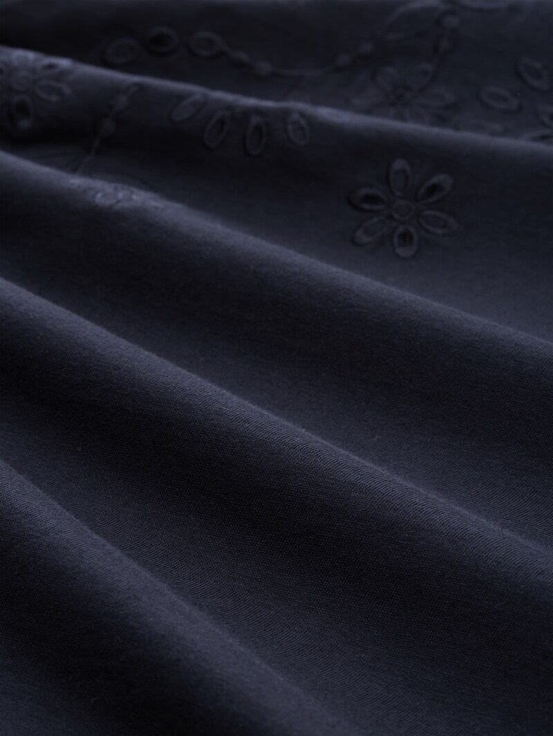 Tom Tailor T-Shirt mit Lochstickereien - Sky Captain Blue
