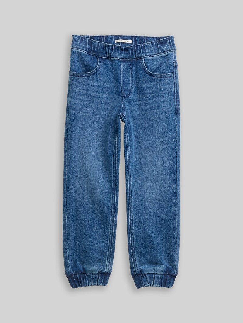 Tom Tailor Straight Jogger Jeans mit Stretch - Used Mid Stone Blue Denim