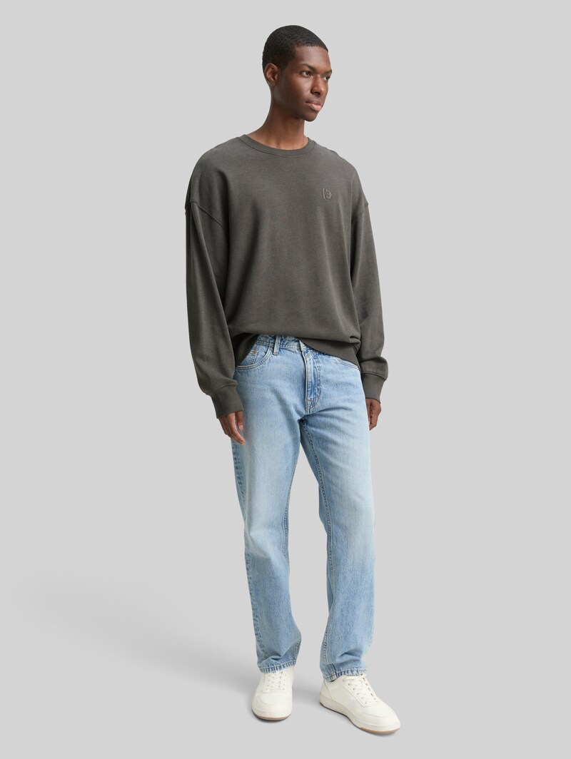 Tom Tailor Relaxed Overdyed Sweatshirt - Black