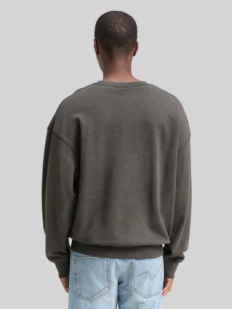 Tom Tailor Relaxed Overdyed Sweatshirt - Black