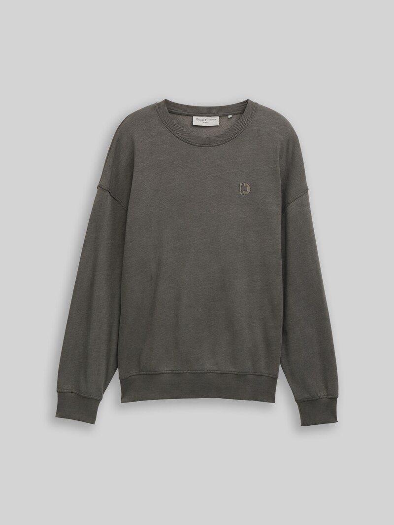 Tom Tailor Relaxed Overdyed Sweatshirt - Black