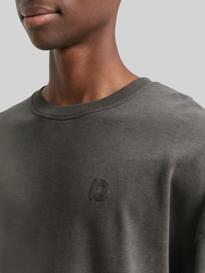 Tom Tailor Relaxed Overdyed Sweatshirt - Black