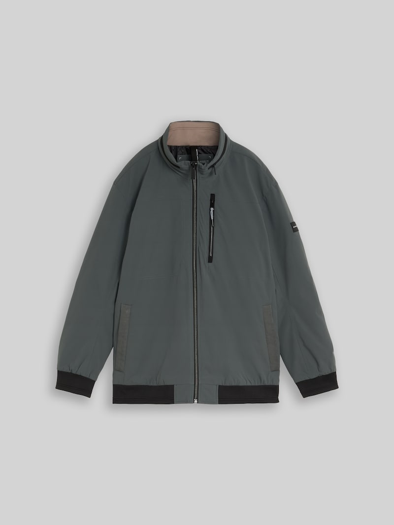 Tom Tailor Plus Size - Blouson Jacke mit verstaubarer Kapuze - Darkest Olive