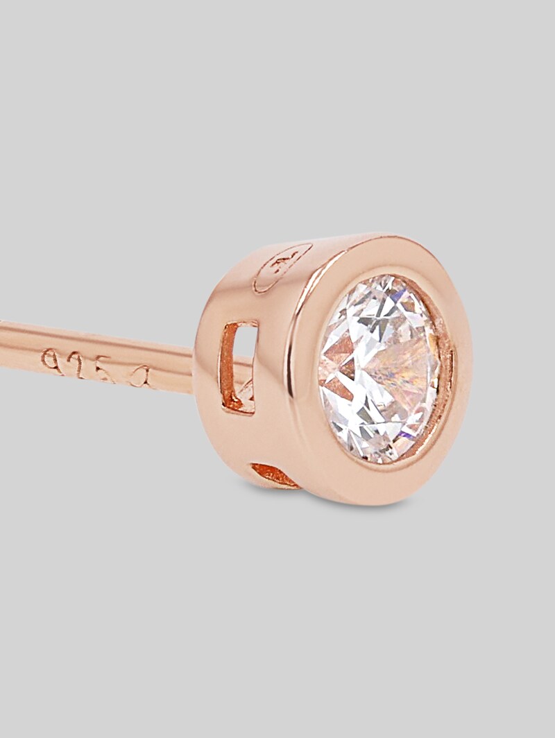 Tom Tailor Ohrstecker Silber 925 - Stein Zirkonia weiß - Rose Gold