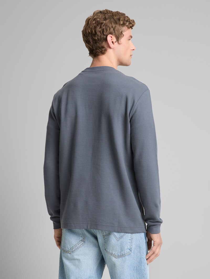 Tom Tailor Langarmshirt aus Baumwolle - Urban Medium Grey