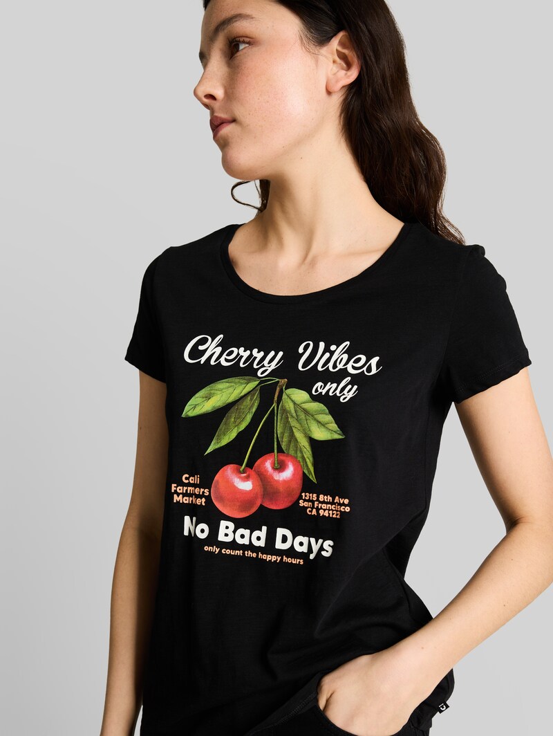 Tom Tailor T-Shirt mit Print - Black