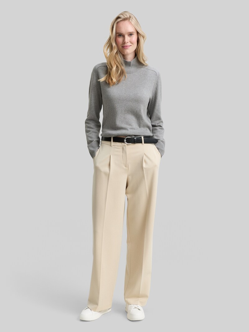 Tom Tailor Strickpullover mit Kaschmir-Anteil - Medium Silver Grey Melange