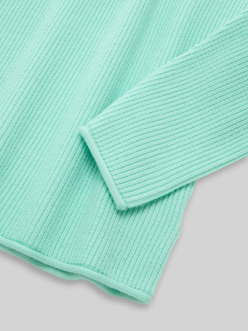 Tom Tailor Cropped Strickpullover mit Rundhalsausschnitt - Light Mint