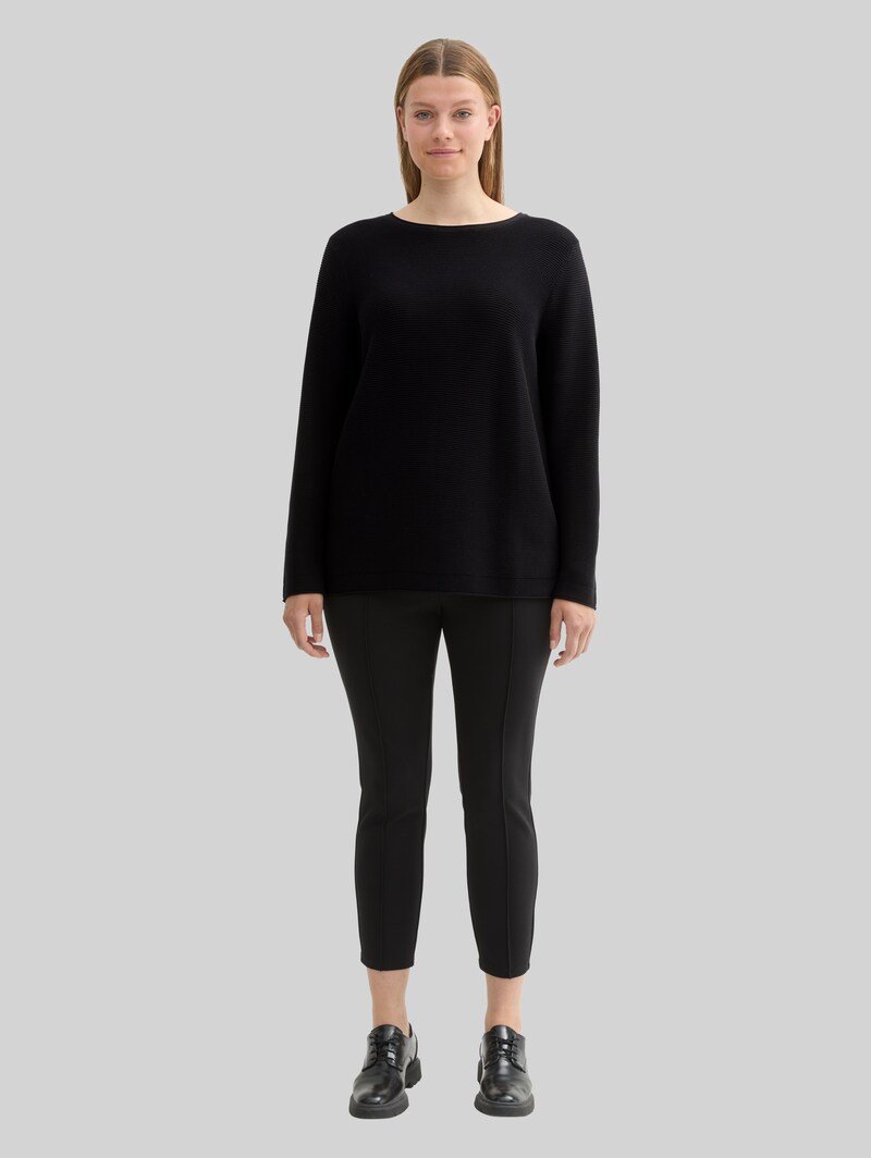 Tom Tailor Plus Size - Strickpullover aus Bio-Baumwolle - Deep Black
