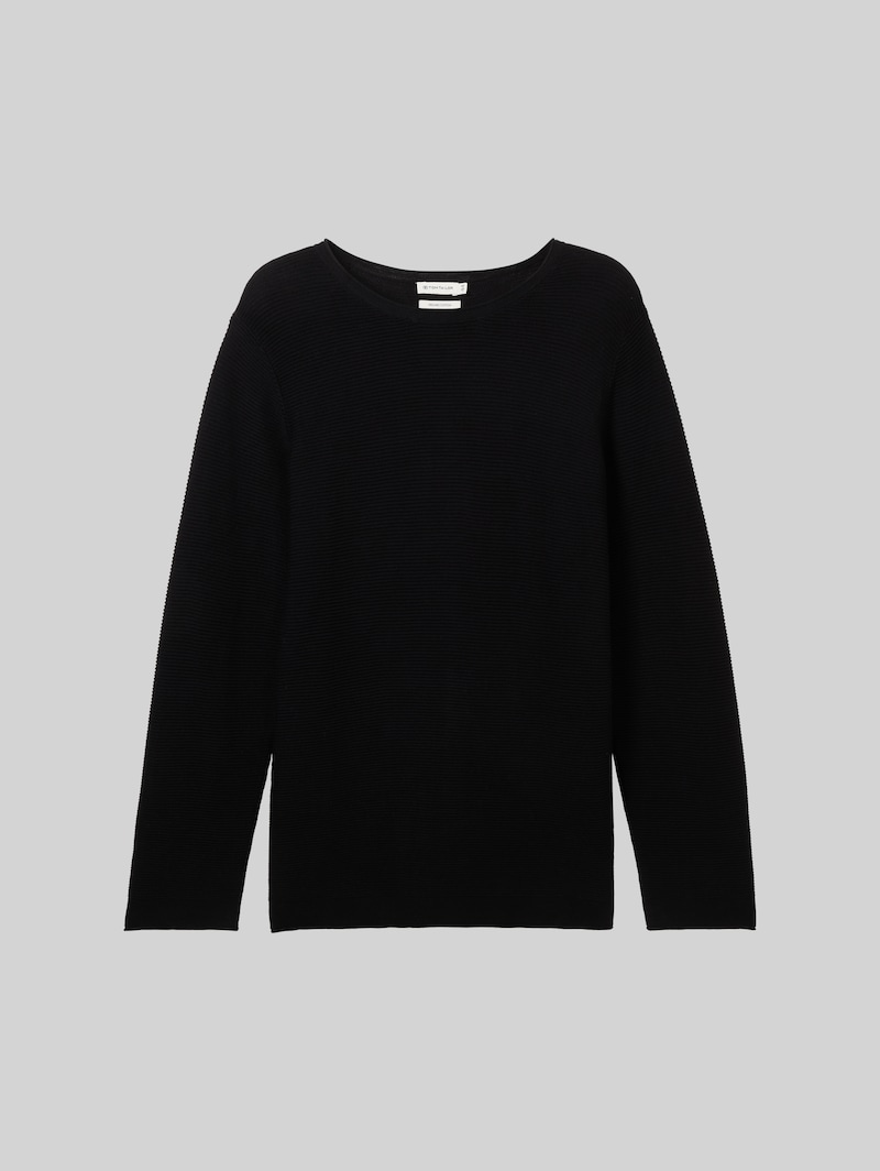 Tom Tailor Plus Size - Strickpullover aus Bio-Baumwolle - Deep Black