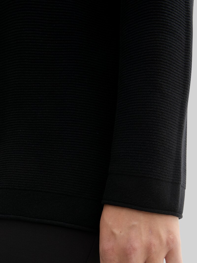 Tom Tailor Plus Size - Strickpullover aus Bio-Baumwolle - Deep Black
