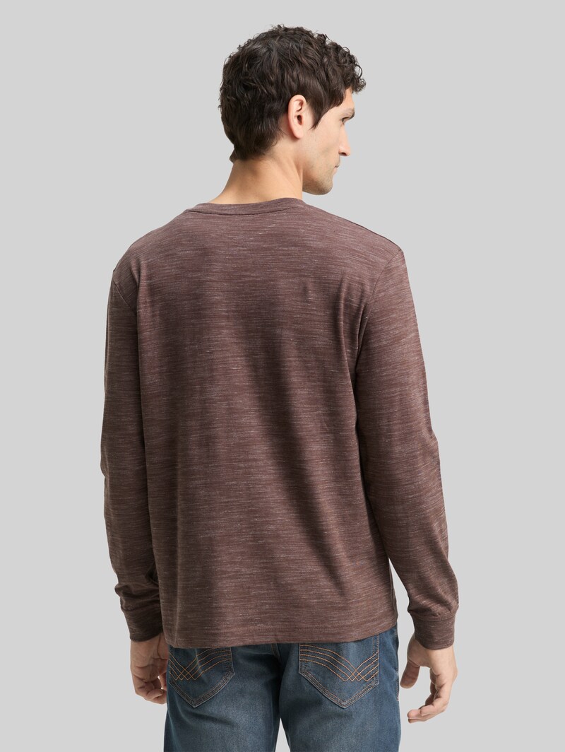 Tom Tailor Serafino Langarmshirt - Bag Brown Inejcted