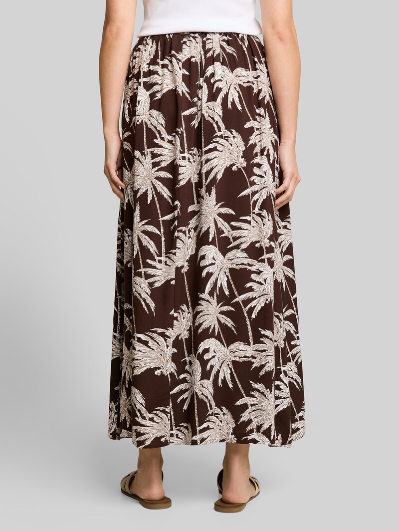 Tom Tailor Maxi-Rock aus Viskose - Brown Palmtree Print Tom Tailor Maxi-Rock aus Viskose - Brown Palmtree Print