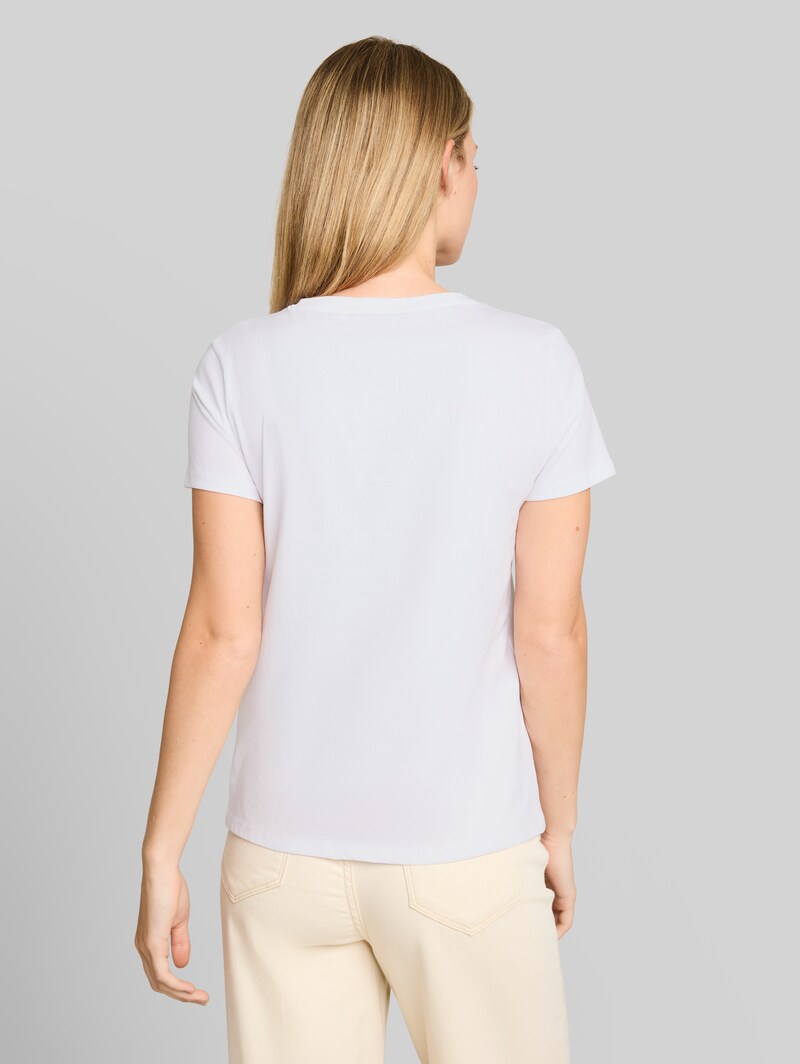Tom Tailor T-Shirt mit Leo-Print - Bright White