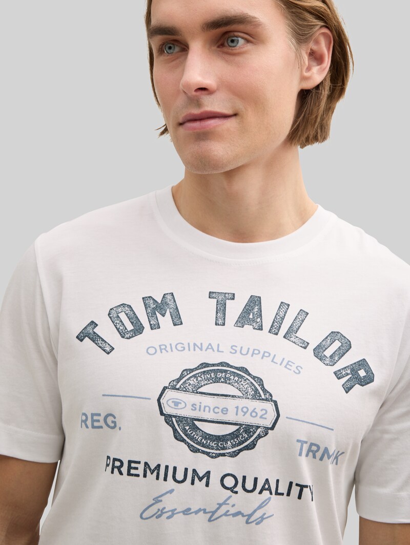 Tom Tailor T-Shirt mit Logo-Print - White