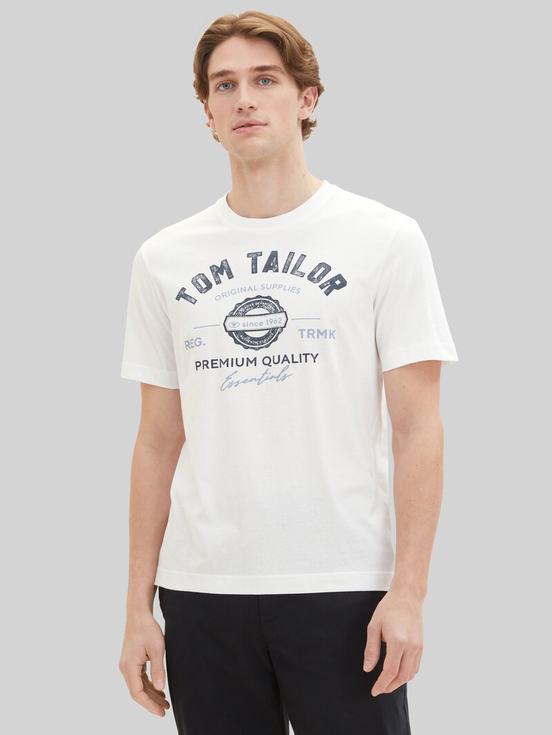 Tom Tailor T-Shirt mit Logo-Print - White