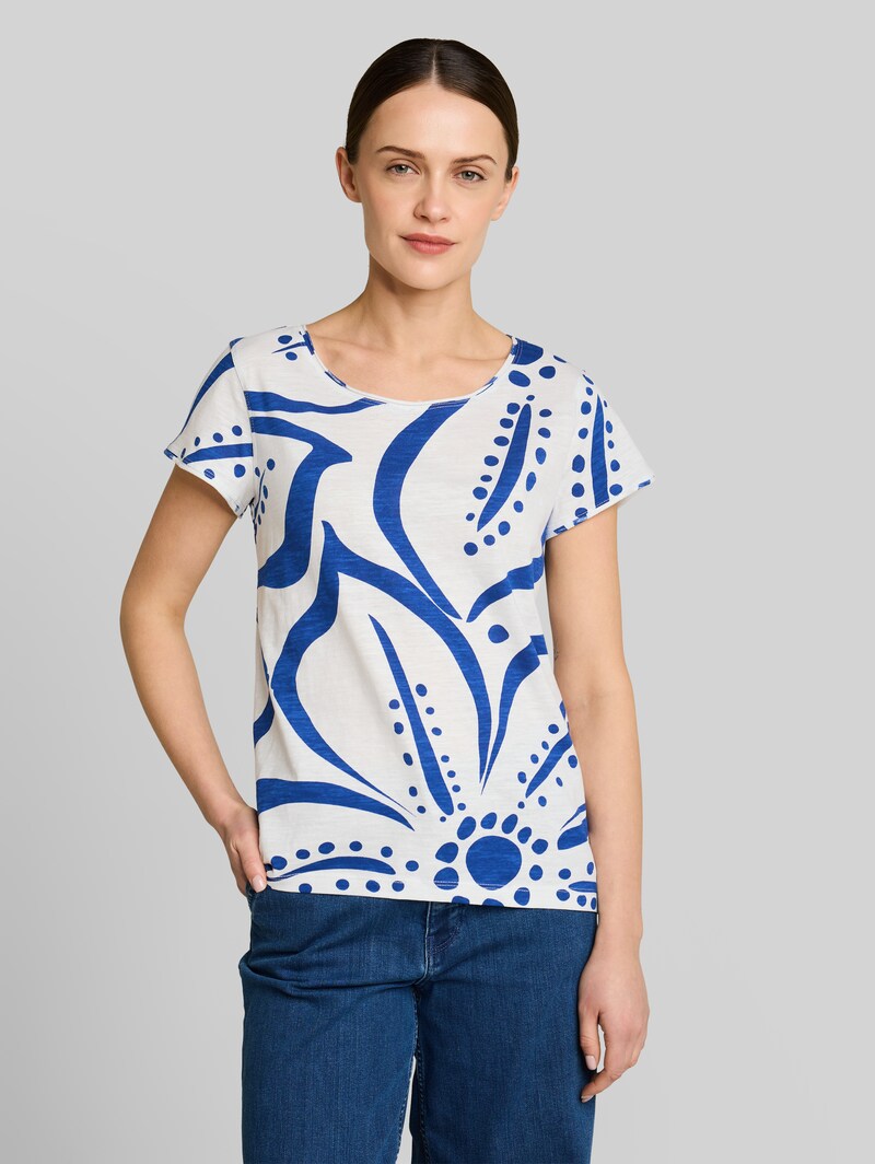 Tom Tailor T-Shirt aus Baumwolle - Royal Blue Flower Tom Tailor T-Shirt aus Baumwolle - Royal Blue Flower