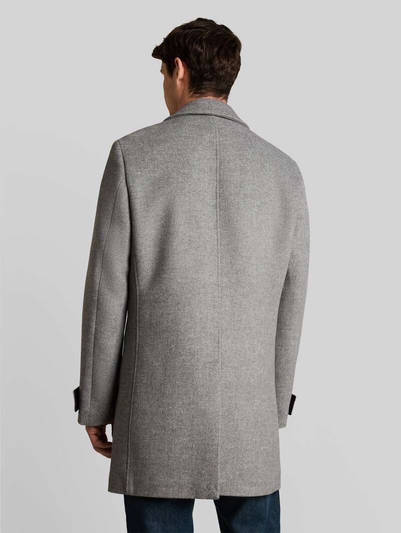 Tom Tailor Wollmantel mit Reverskragen - Mid Grey Melange Twill