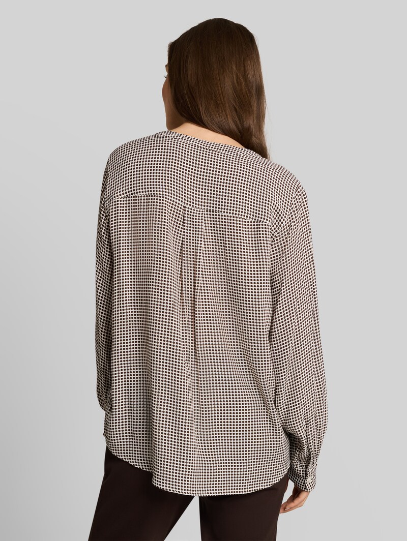 Tom Tailor Bluse aus Viskose - Small Brown Dot Print