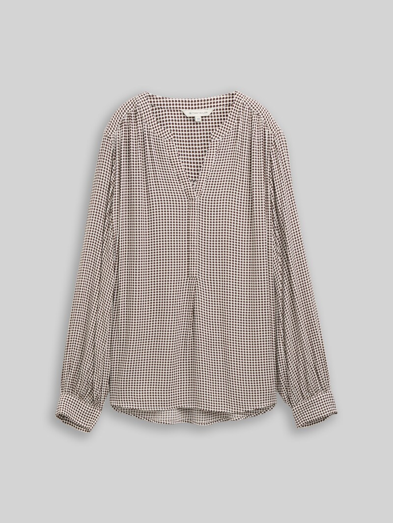 Tom Tailor Bluse aus Viskose - Small Brown Dot Print