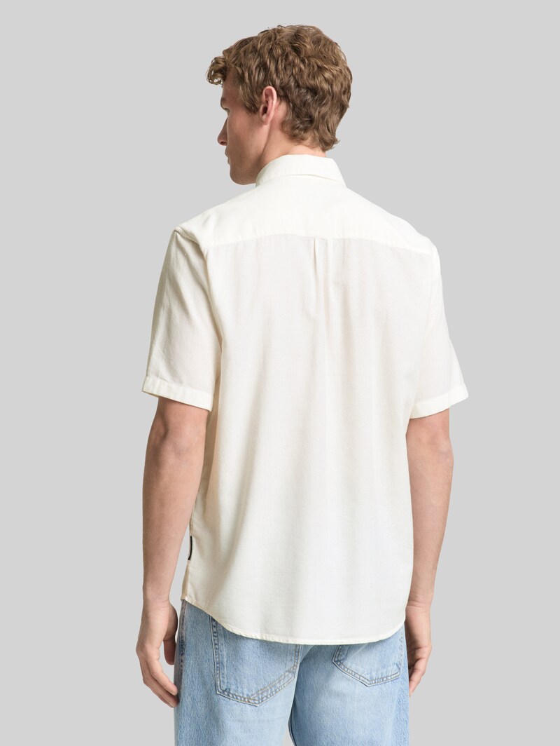 Tom Tailor Relaxed Fit Kurzarmhemd mit Brusttasche - White