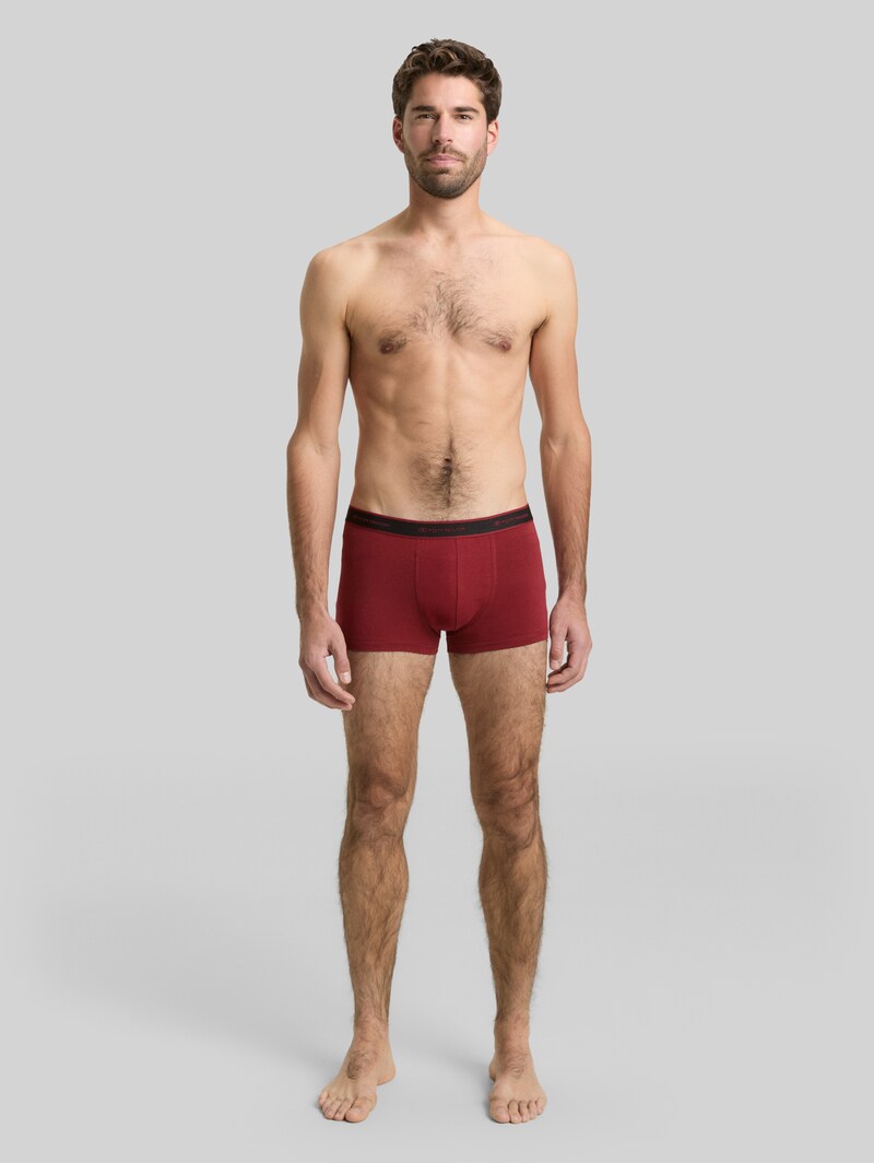 Tom Tailor Kurze Boxershorts im 2er-Pack - Red-dark-solid