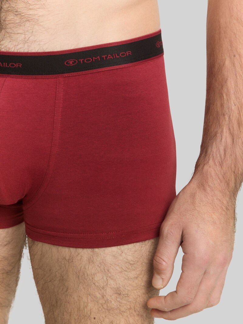 Tom Tailor Kurze Boxershorts im 2er-Pack - Red-dark-solid