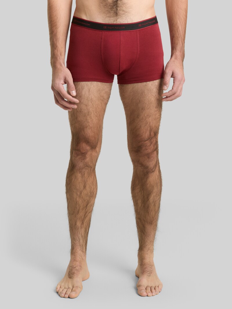 Tom Tailor Kurze Boxershorts im 2er-Pack - Red-dark-solid