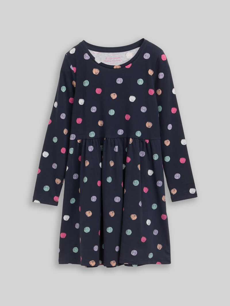 Tom Tailor Mini-Kleid aus Jersey - Dark Blue Multicolor Dot