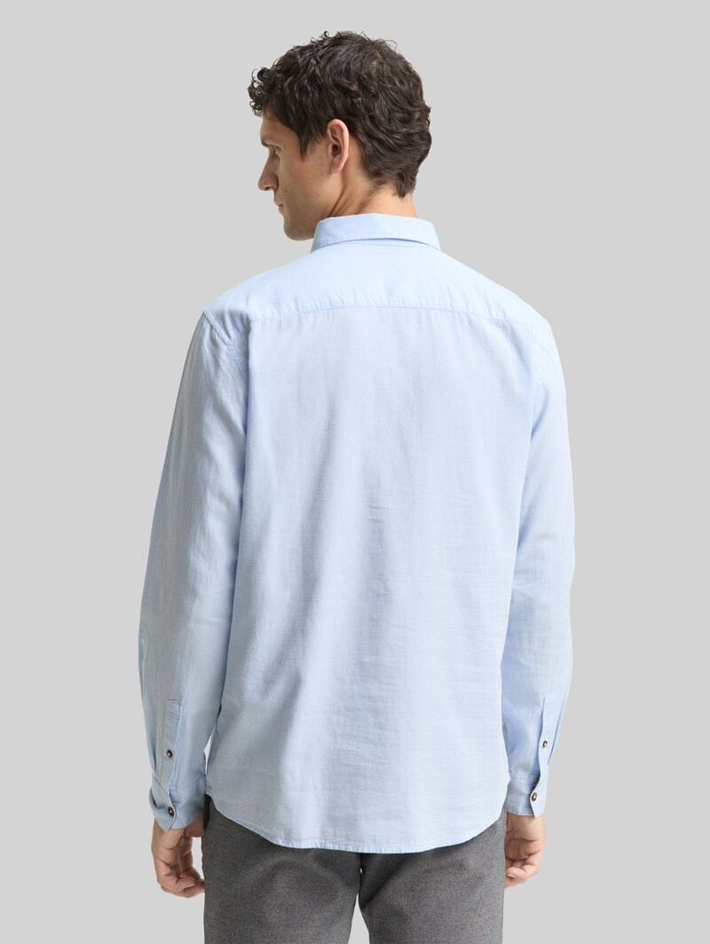 Tom Tailor Regular Fit Hemd aus Baumwolle - Blue Stripy Structure