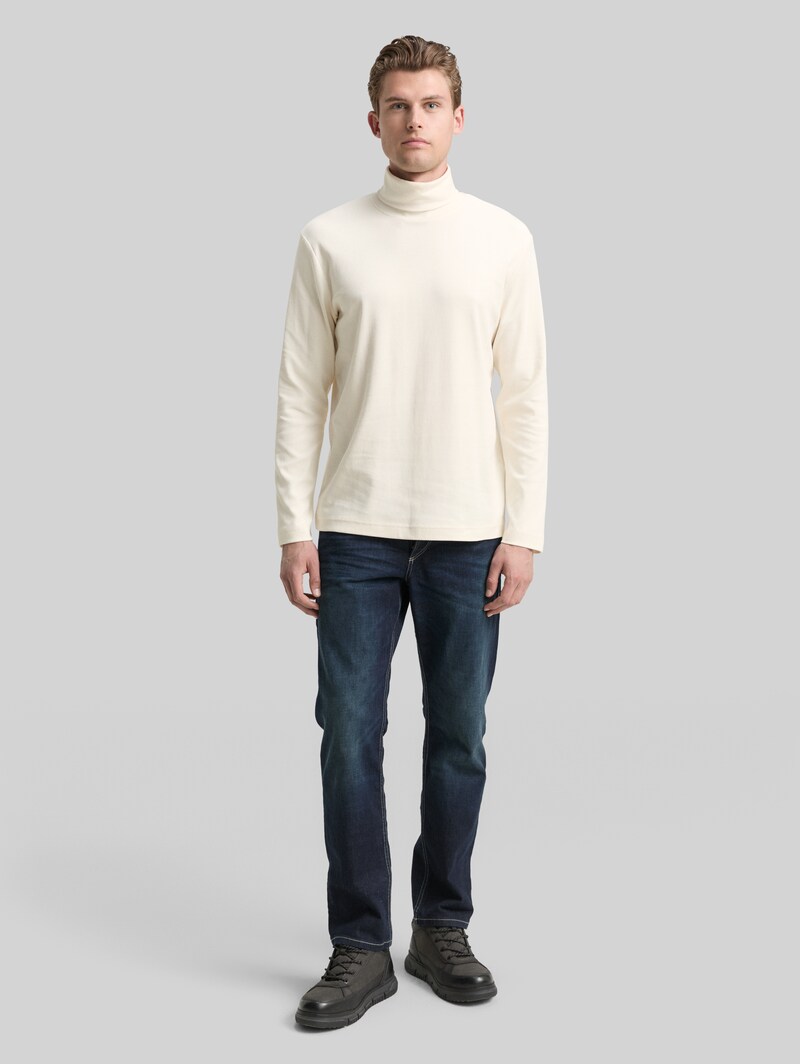 Tom Tailor Basic Rollkragenshirt - Gardenia White