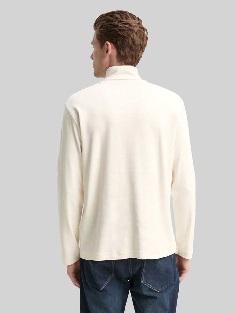 Tom Tailor Basic Rollkragenshirt - Gardenia White