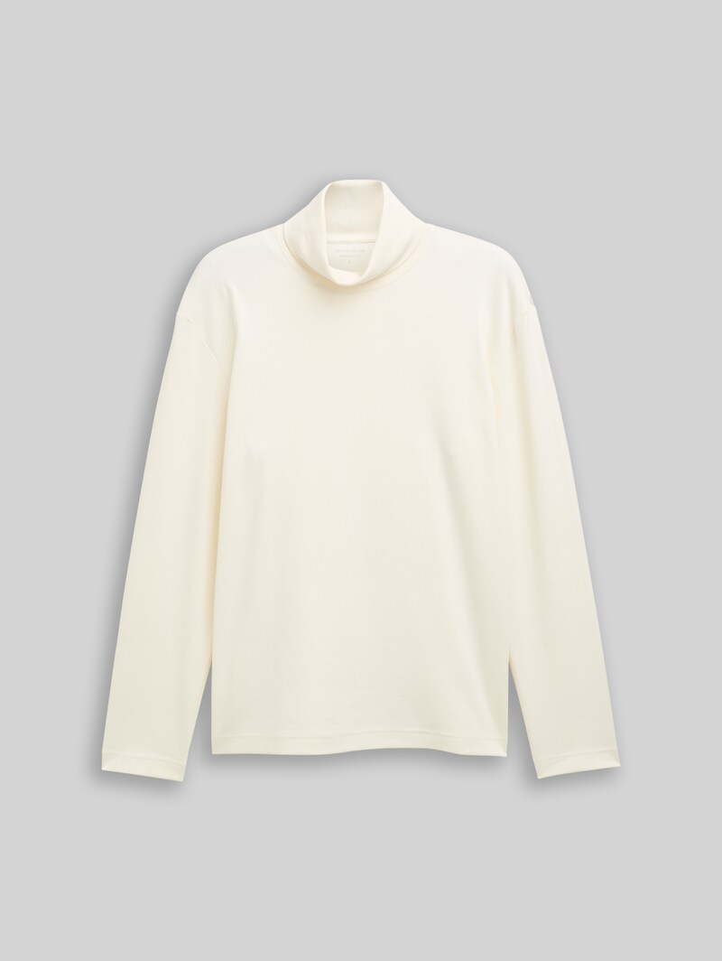 Tom Tailor Basic Rollkragenshirt - Gardenia White